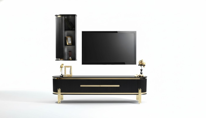 Armoire TV Buffet de Luxe Meuble Commode Armoire de Salon Armoires Étagère Bois