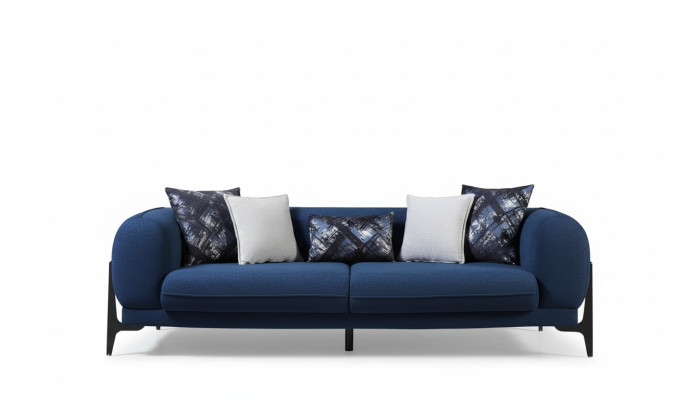 Canapé trois places de luxe 3 places Canapés Design de siège Meubles modernes Canapés Bleu Nouveau