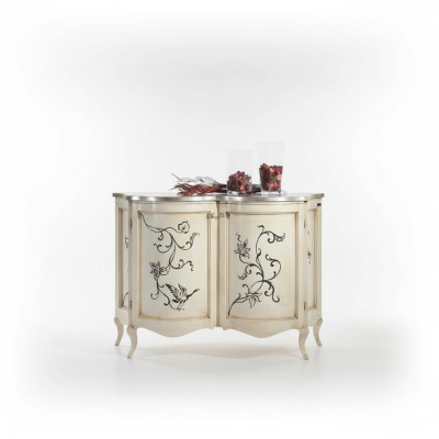 Buffet classique en bois, commode blanche, armoires, luxueux, neuf, italien