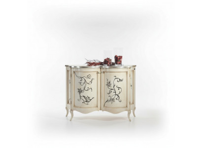 Buffet classique en bois, commode blanche, armoires, luxueux, neuf, italien