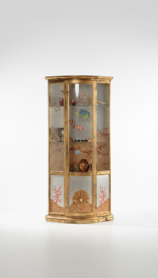 Vitrine classique en verre armoire en bois Armoire Vitrine meuble de luxe Buffet en or Italie