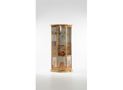 Vitrine classique en verre armoire en bois Armoire Vitrine meuble de luxe Buffet en or Italie