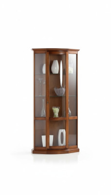 Vitrine classique marron Mobilier de style français Commode Buffet Cabinet en verre