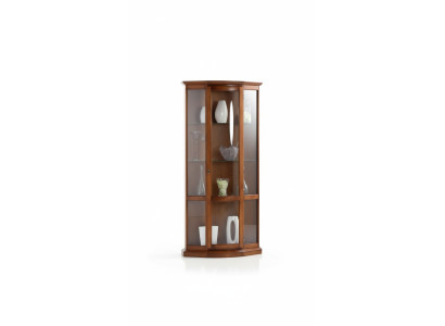 Vitrine classique marron Mobilier de style français Commode Buffet Cabinet en verre