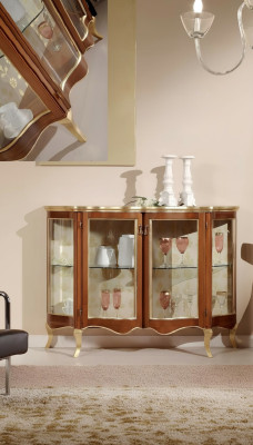 Vitrine Commode Commodes en verre Buffet de luxe Armoires Marron Mobilier italien