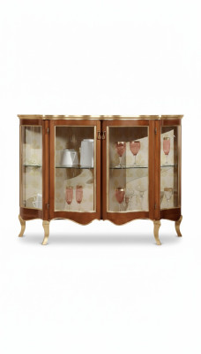 Vitrine Commode Commodes en verre Buffet de luxe Armoires Marron Mobilier italien