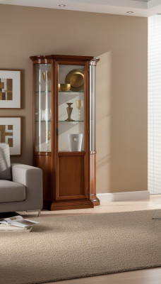 Vitrine en verre Armoire vitrée Marron Mobilier italien de luxe Vitrines Armoires Salon