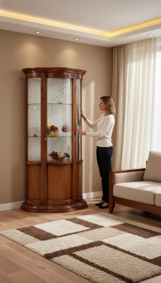 Vitrines en verre Armoires de luxe Buffet en acajou Vitrine brune Mobilier italien classique