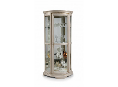 Vitrine classique pour la vitrine en verre, armoire en bois, salle de séjour de luxe, sideboard marron neuf.