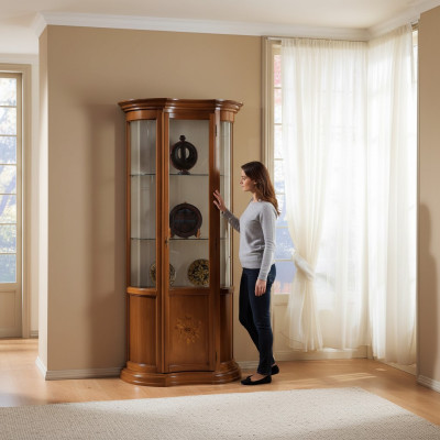Vitrine en bois de luxe Buffet Design Armoires Brunes Mobilier italien nouveau Armoire.