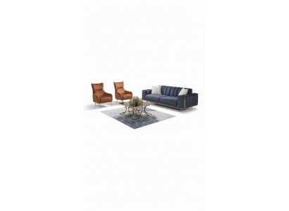Fauteuil une place de luxe avec rembourrage pour salon en tissu marron, neuf.