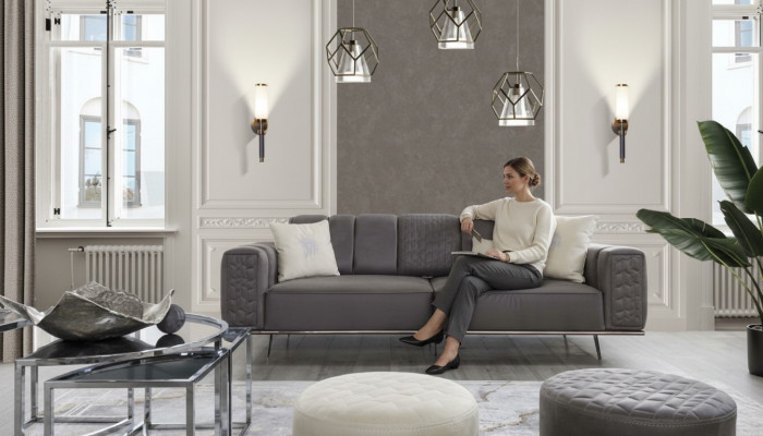 Canapé 4 places de luxe XXL Canapé design Canapé en cuir de luxe Meubles italiens