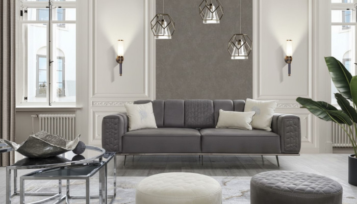 Canapé 4 places de luxe XXL Canapé design Canapé en cuir de luxe Meubles italiens