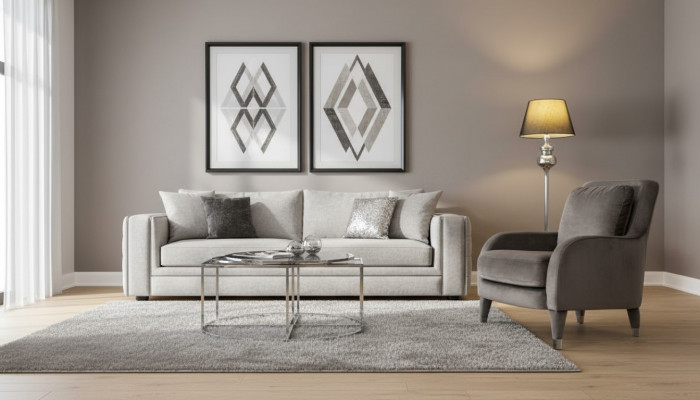 Fauteuil 1 place de luxe en tissu marron pour salon nouveau