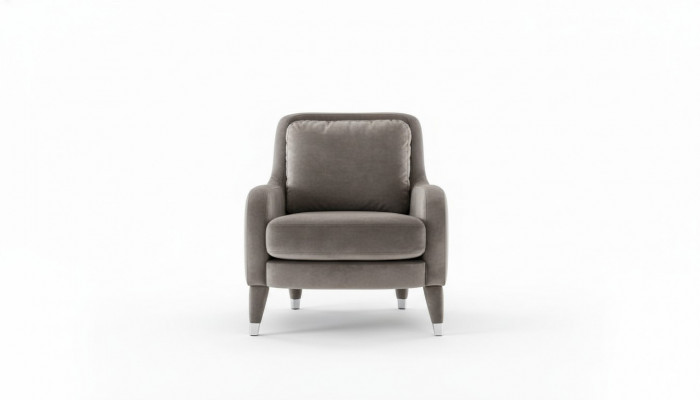 Fauteuil 1 place de luxe en tissu marron pour salon nouveau