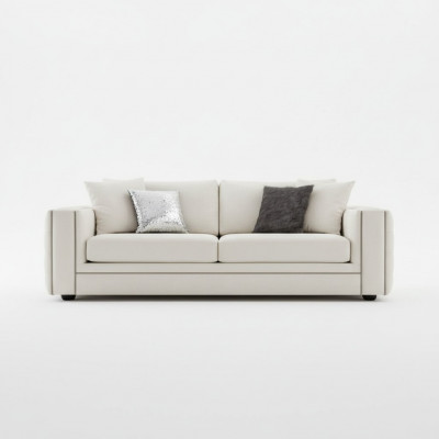 Canapé classique Chesterfield trois places de luxe Beige 3 places Sofa