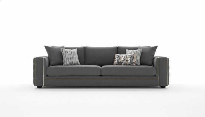 Canapé de salon de luxe 2 places Canapé gris Chesterfield neuf