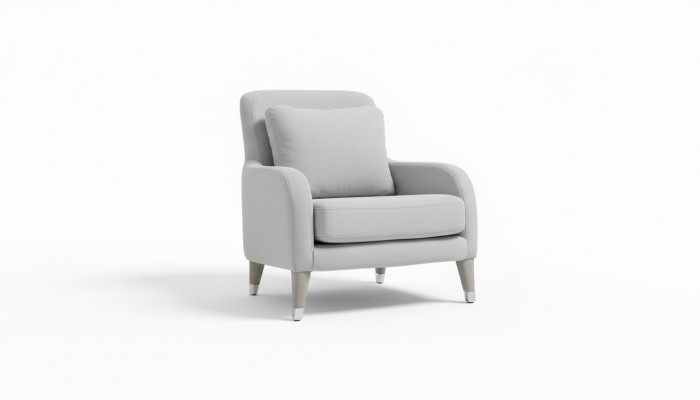 Fauteuil Design Salle de séjour Rembourrage Bois Rembourrage Moderne Luxe Gris neuf