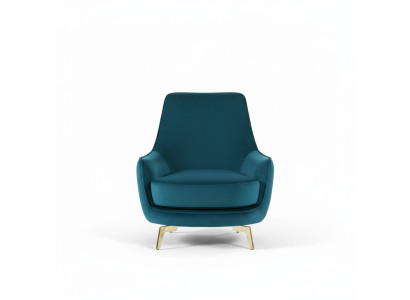 Fauteuil rond Design Salon Rembourrage Bois Rembourrage Moderne Luxe Bleu Nouveau