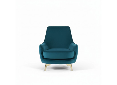 Fauteuil rond Design Salon Rembourrage Bois Rembourrage Moderne Luxe Bleu Nouveau