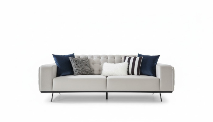 Canapé de salon de luxe 2 places Canapé blanc Chesterfield neuf