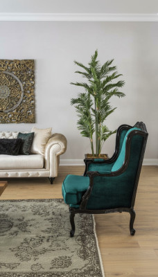 Fauteuil classique en tissu de luxe 1 place - siège simple rembourré - Vert moderne