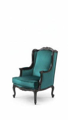 Fauteuil classique en tissu de luxe 1 place - siège simple rembourré - Vert moderne