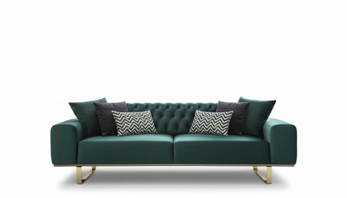 Salon de luxe Canapé 2 places Canapé vert Chesterfield Neuf