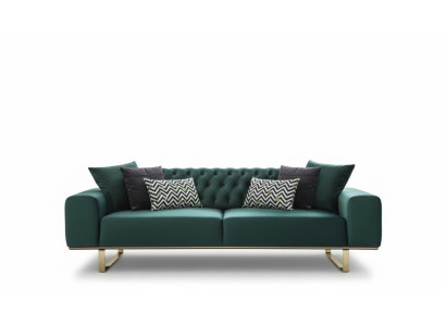 Salon de luxe Canapé 2 places Canapé vert Chesterfield Neuf