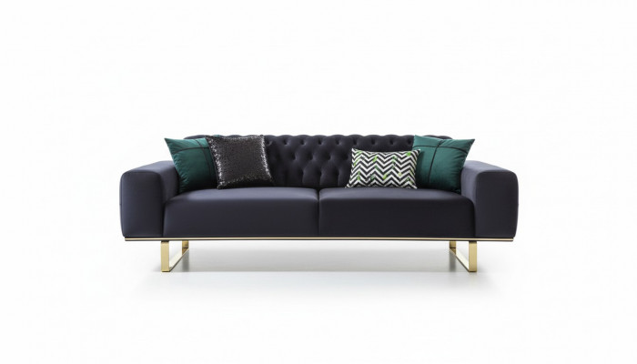 Canapé moderne 4 places Design Salon Tissu en bois Rembourrage moderne de luxe