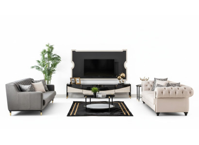 Ensemble de canapé Ensemble de canapé Rembourrage de canapé Meubles Table basse Chesterfield 3 pièces
