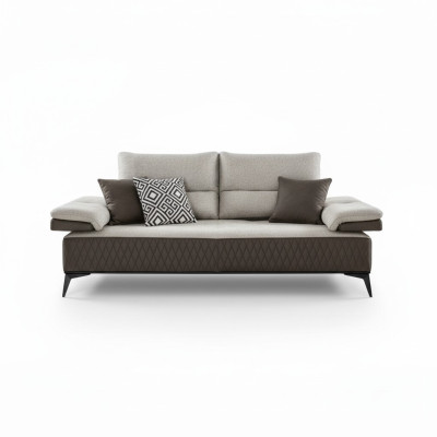 Canapé moderne trois places de luxe en tissu gris classique sofa en tissu textile