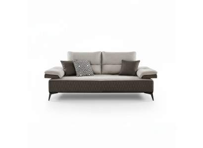 Canapé moderne trois places de luxe en tissu gris classique sofa en tissu textile