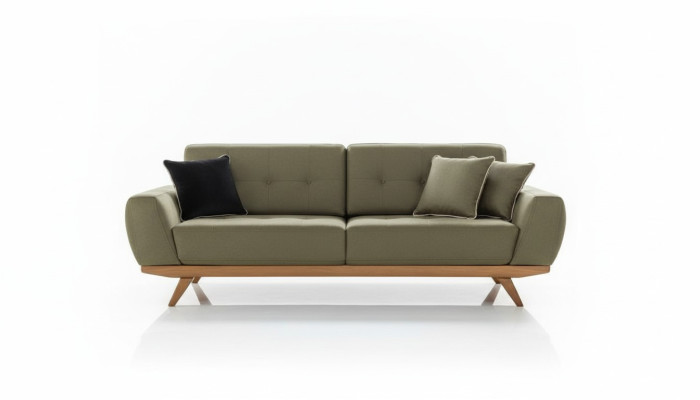 Canapé classique trois places de luxe en cuir brun Sofas 3 places de style mobilier