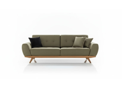 Canapé classique trois places de luxe en cuir brun Sofas 3 places de style mobilier