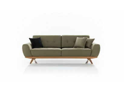 Canapé classique trois places de luxe en cuir brun Sofas 3 places de style mobilier