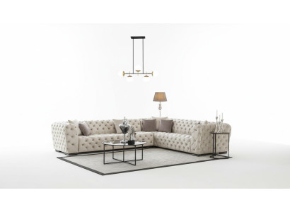 Canapé d'angle rembourré Chesterfield ensemble de canapé en tissu de luxe nouveaux canapés d'angle