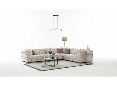 Canapé d'angle rembourré Chesterfield ensemble de canapé en tissu de luxe nouveaux canapés d'angle