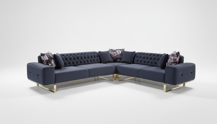 Canapé d'angle Tapisserie d'ameublement Ensemblier Chesterfield Canapé d'angle Canapé Tissu