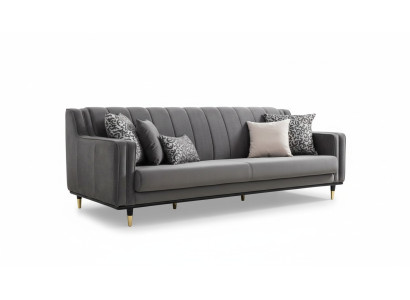 Canapé trois places gris classique, design de siège de canapé à trois places, meubles de luxe style