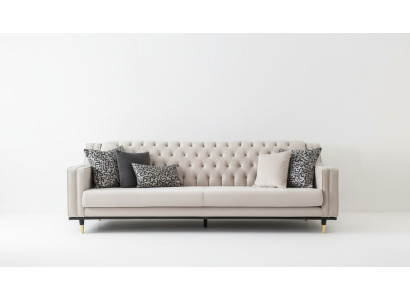 Classique Chesterfield Trois places Canapé Mobilier de luxe Canapés Beige Canapé 3 places