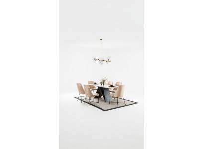 Ensemble de salle à manger Groupe de meubles Salle à manger Table à manger 6x Chaise Ensemble 7 pièces