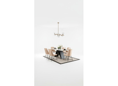 Ensemble de salle à manger Groupe de meubles Salle à manger Table à manger 6x Chaise Ensemble 7 pièces