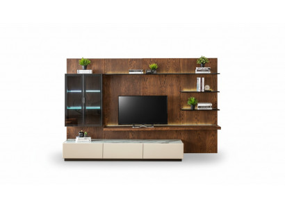Luxus-Wand-Einbauschrank-Regal-Wohnzimmer-Vitrine-Wand-Einheiten-Holz-Design