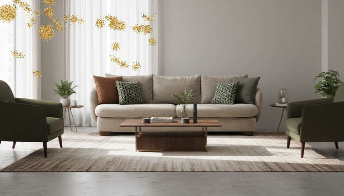 Canapé 3 places Canapé rembourré Gris Textill Siège Tissu Design Moderne Canapé canapés neufs