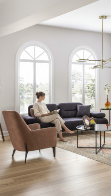 Fauteuil brun Tissu de luxe Textile Salon Design moderne et créatif Mobilier neuf