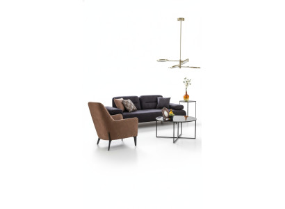 Fauteuil brun Tissu de luxe Textile Salon Design moderne et créatif Mobilier neuf