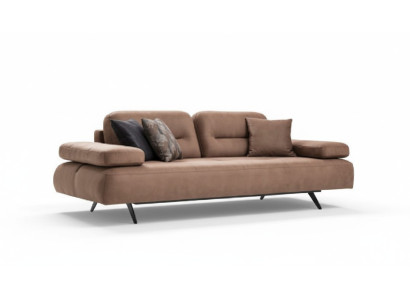 Conception Canapé 3 places marron Couch Rembourrage Grand luxueux Canapés Canapés Siège en textile neuf