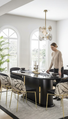 Salle à manger Table à manger Chaise 6x Chaises Table Tables Métal Ess Groupe Ensemble 7pcs. neuf