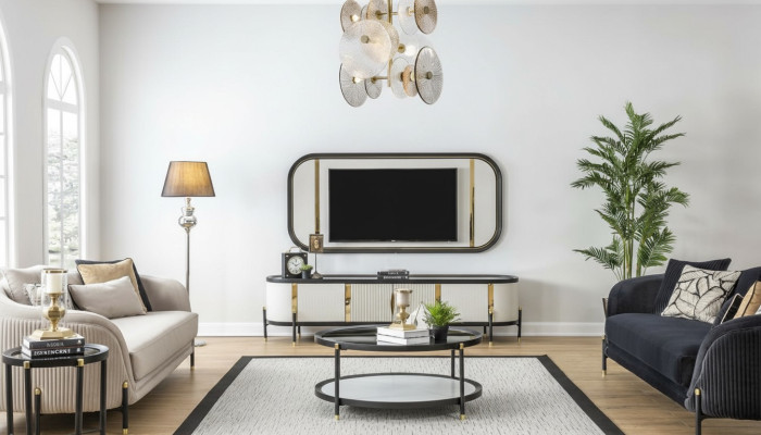 Ensemble de luxe Mobilier TV moderne Salon Canapé 3 + 3 Sièges Table basse